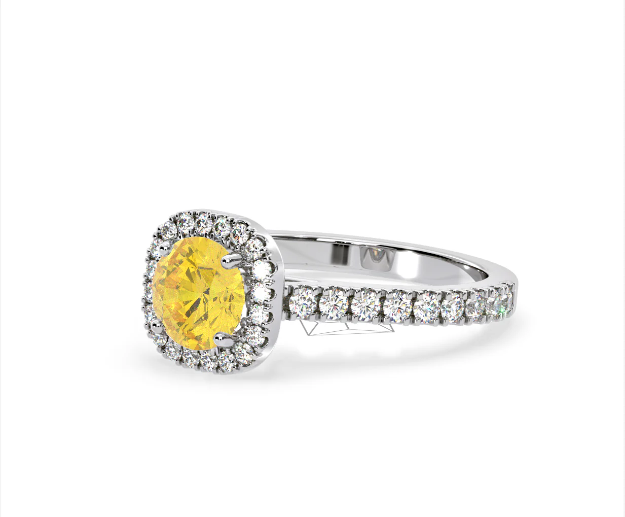 Elizabeth Yellow Lab Diamond 1.70ct Halo Ring in 18K White Gold - Elara Collection - Image 16