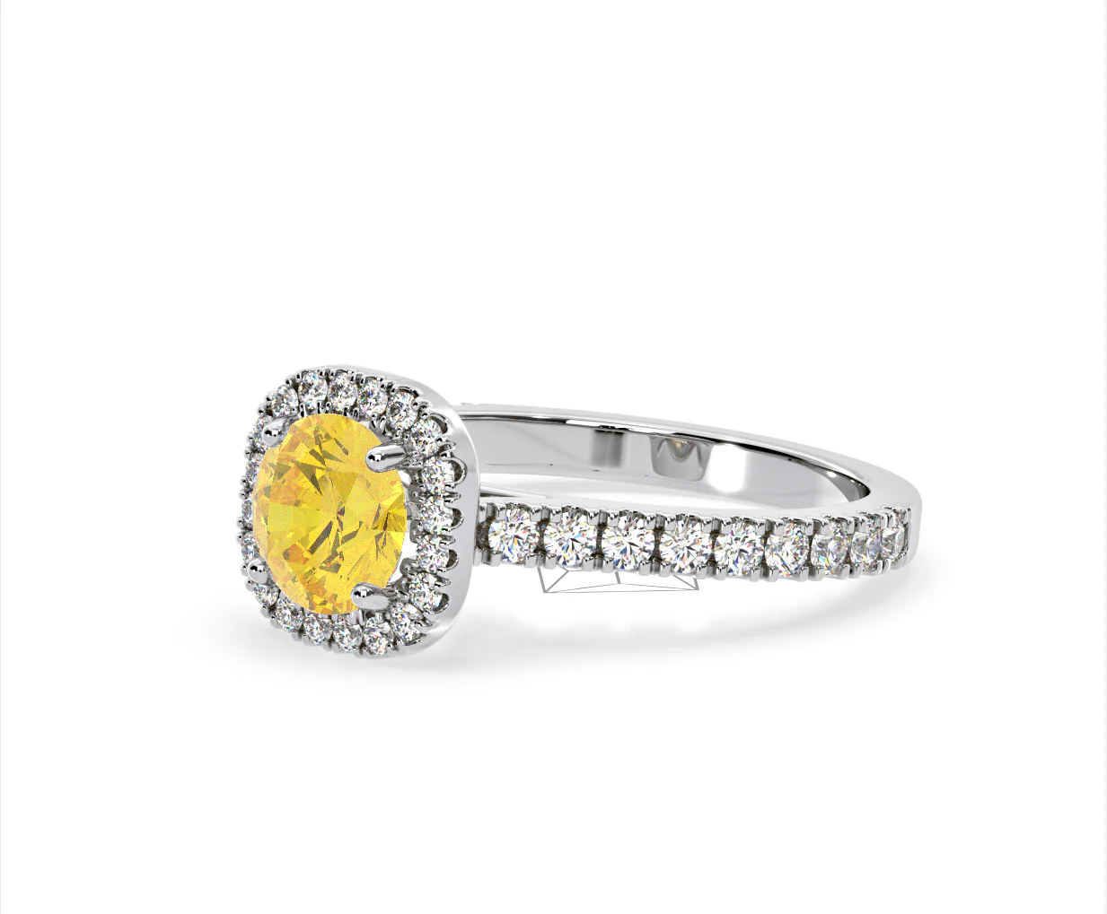 Elizabeth Yellow Lab Diamond 1.70ct Halo Ring in 18K White Gold - Elara Collection - Image 17