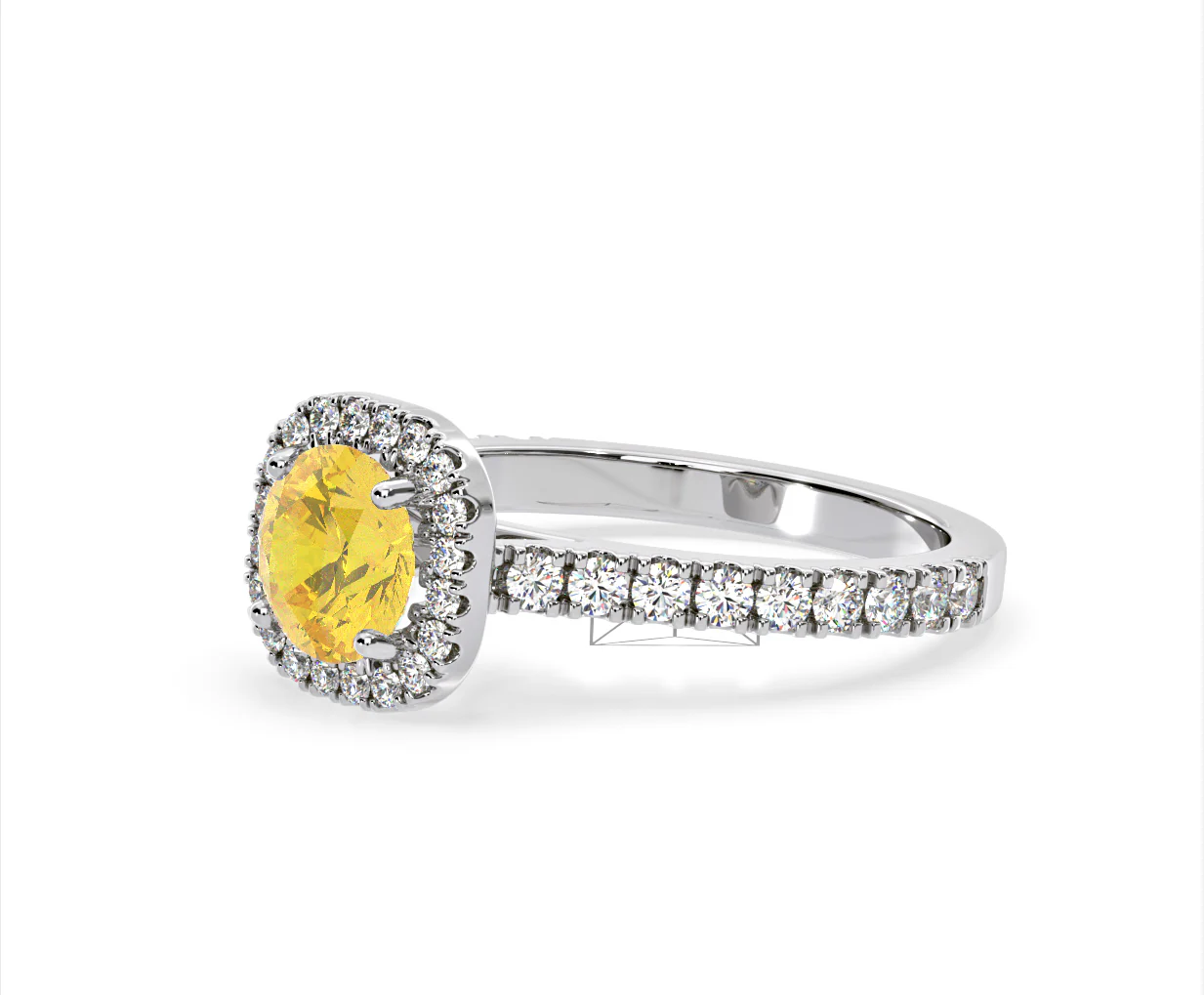 Elizabeth Yellow Lab Diamond 1.70ct Halo Ring in 18K White Gold - Elara Collection - Image 18