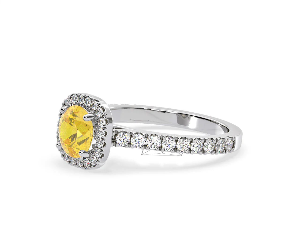 Elizabeth Yellow Lab Diamond 1.70ct Halo Ring in 18K White Gold - Elara Collection - Image 19