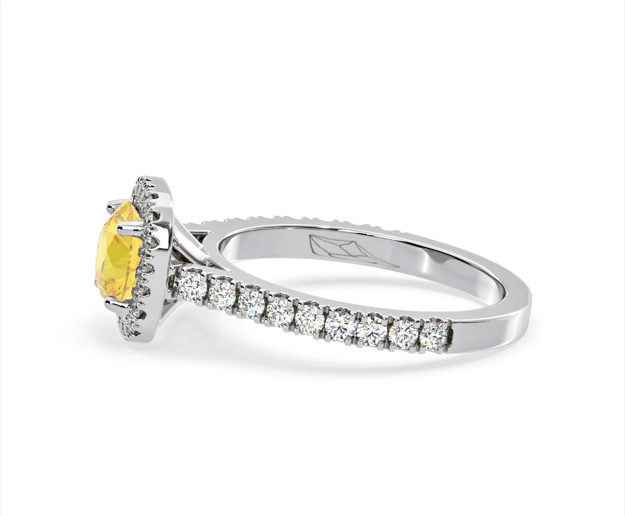 Elizabeth Yellow Lab Diamond 1.70ct Halo Ring in 18K White Gold - Elara Collection - Image 26