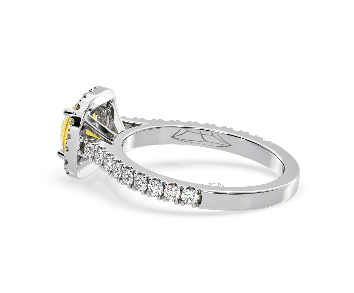 Elizabeth Yellow Lab Diamond 1.70ct Halo Ring in 18K White Gold - Elara Collection - Image 33