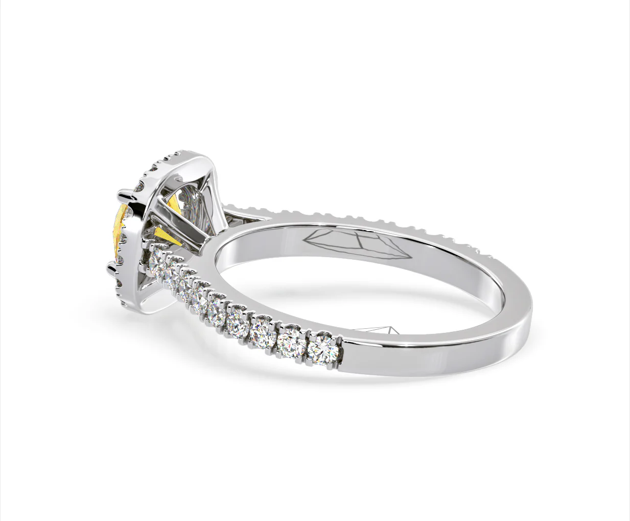 Elizabeth Yellow Lab Diamond 1.70ct Halo Ring in 18K White Gold - Elara Collection - Image 34