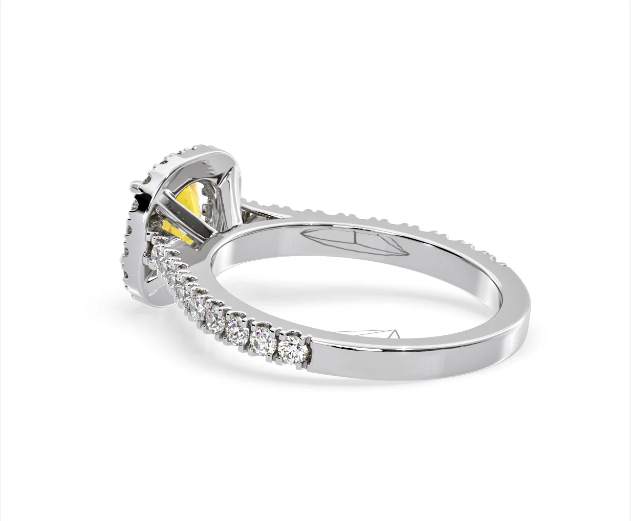 Elizabeth Yellow Lab Diamond 1.70ct Halo Ring in 18K White Gold - Elara Collection - Image 36