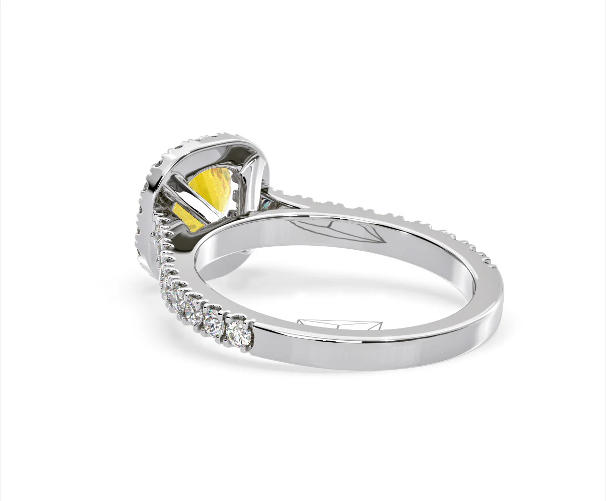 Elizabeth Yellow Lab Diamond 1.70ct Halo Ring in 18K White Gold - Elara Collection - Image 39