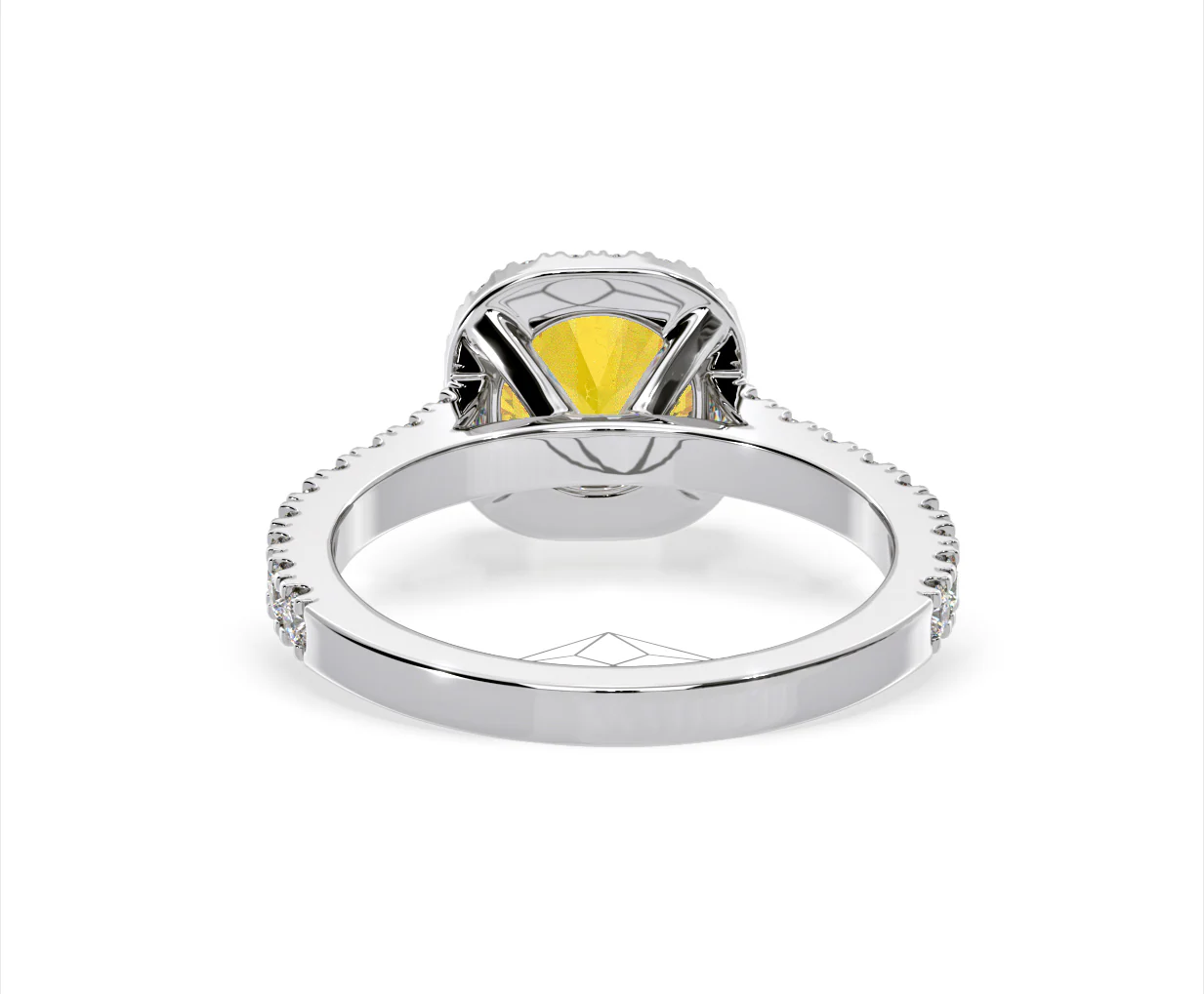 Elizabeth Yellow Lab Diamond 1.70ct Halo Ring in 18K White Gold - Elara Collection - Image 47