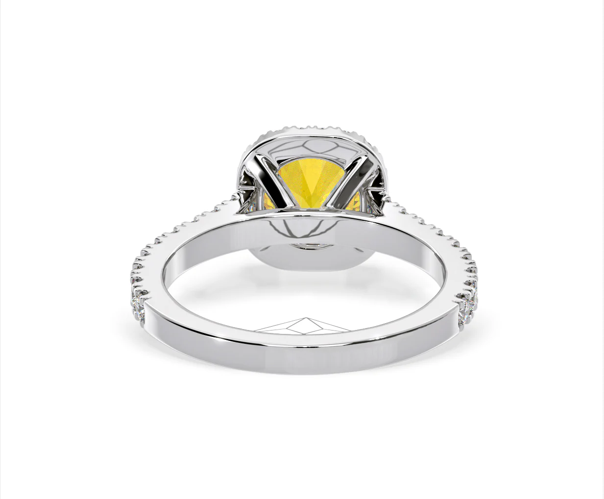 Elizabeth Yellow Lab Diamond 1.70ct Halo Ring in 18K White Gold - Elara Collection - Image 48