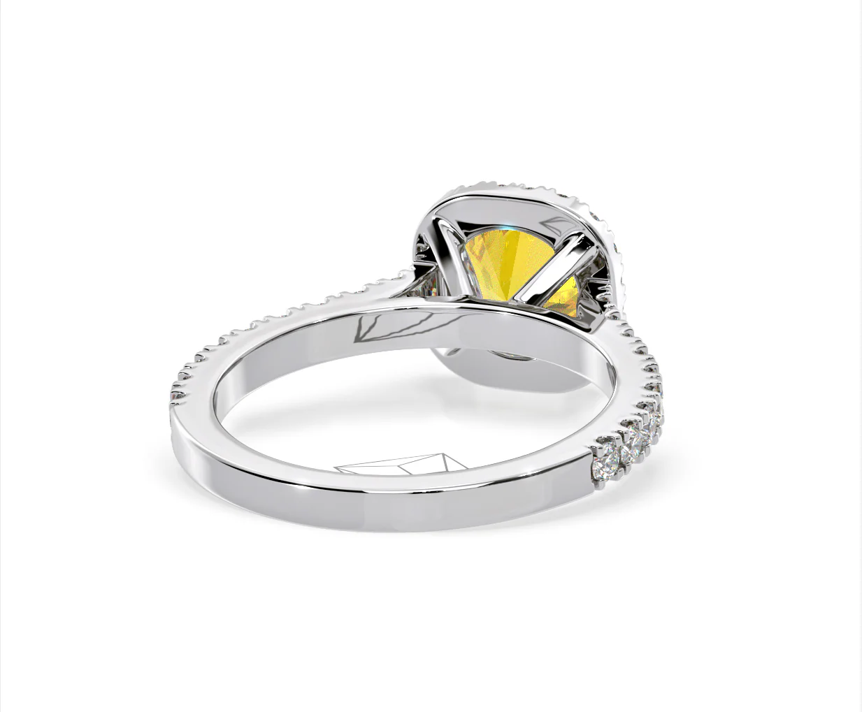 Elizabeth Yellow Lab Diamond 1.70ct Halo Ring in 18K White Gold - Elara Collection - Image 52