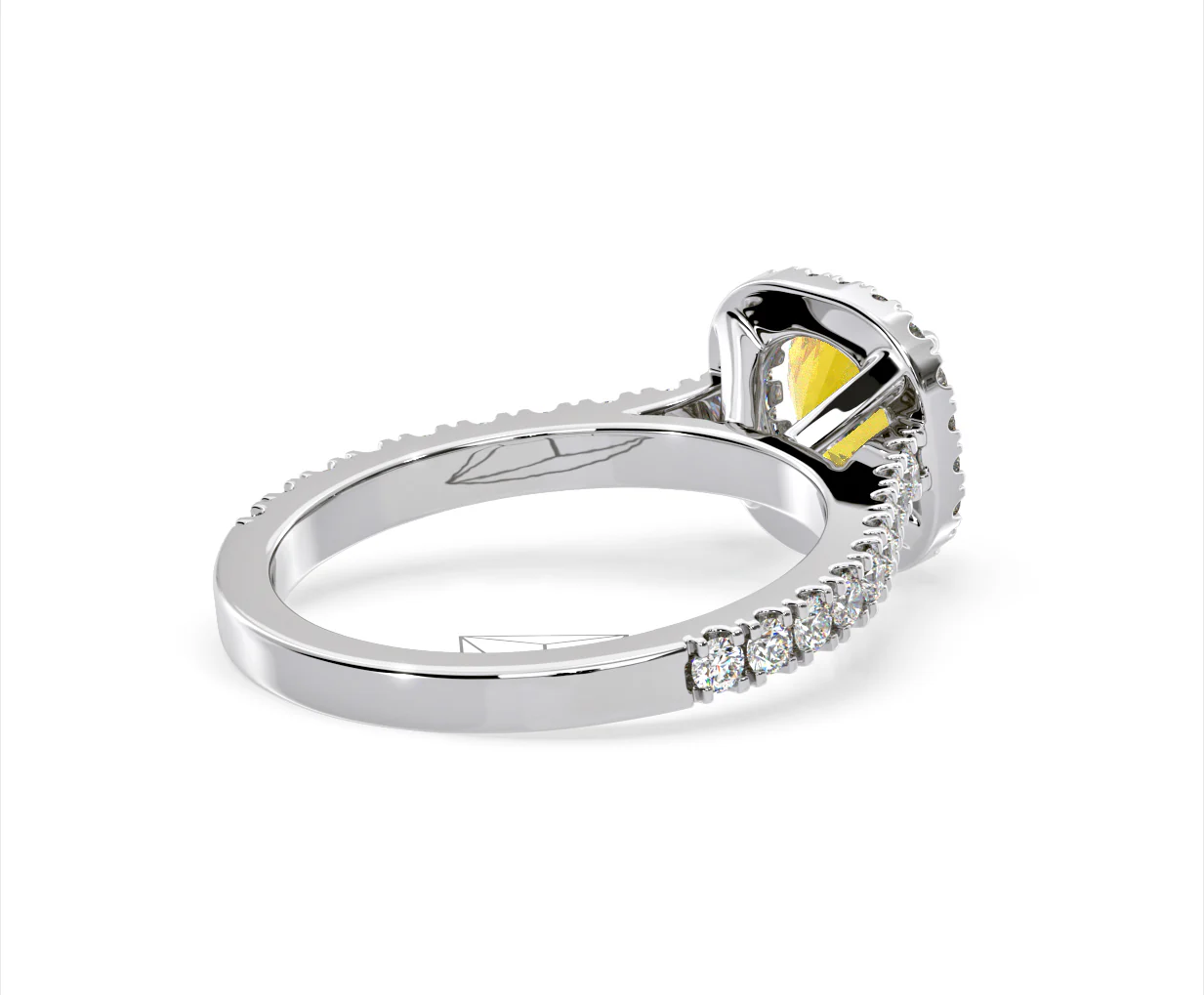 Elizabeth Yellow Lab Diamond 1.70ct Halo Ring in 18K White Gold - Elara Collection - Image 57