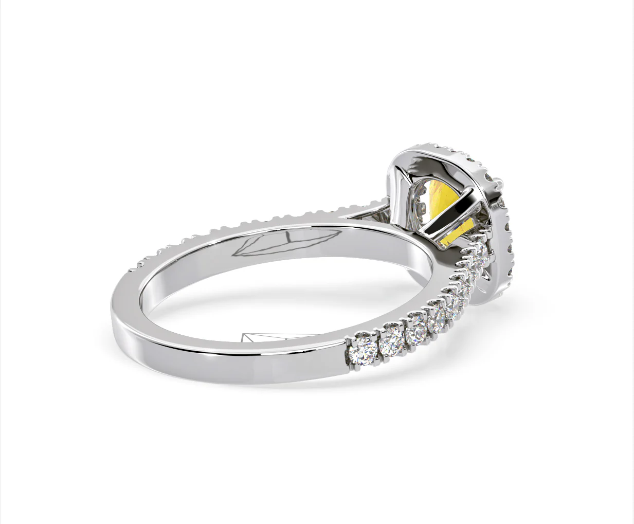 Elizabeth Yellow Lab Diamond 1.70ct Halo Ring in 18K White Gold - Elara Collection - Image 58