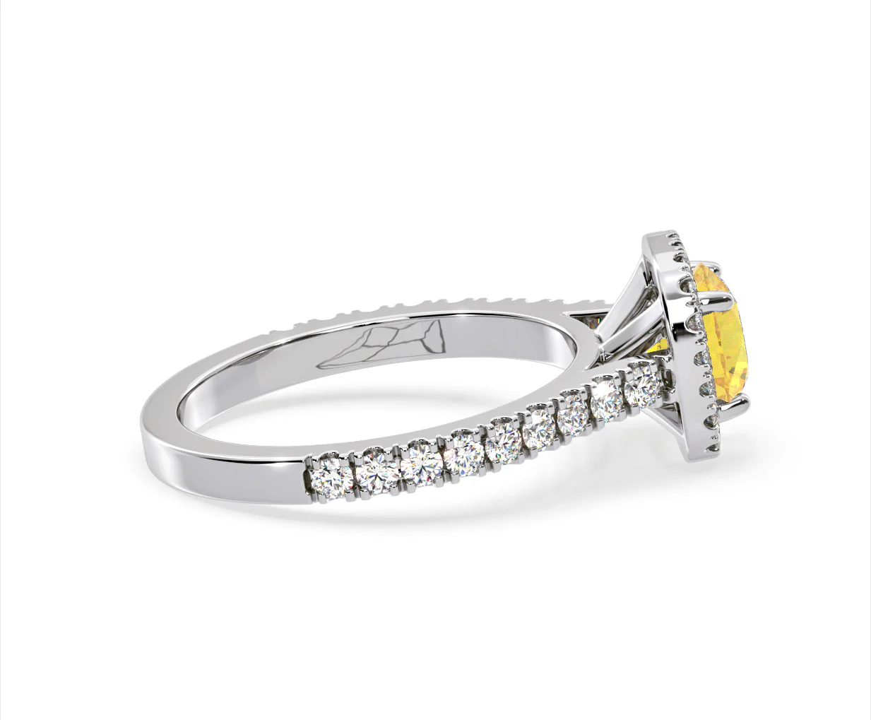Elizabeth Yellow Lab Diamond 1.70ct Halo Ring in 18K White Gold - Elara Collection - Image 66