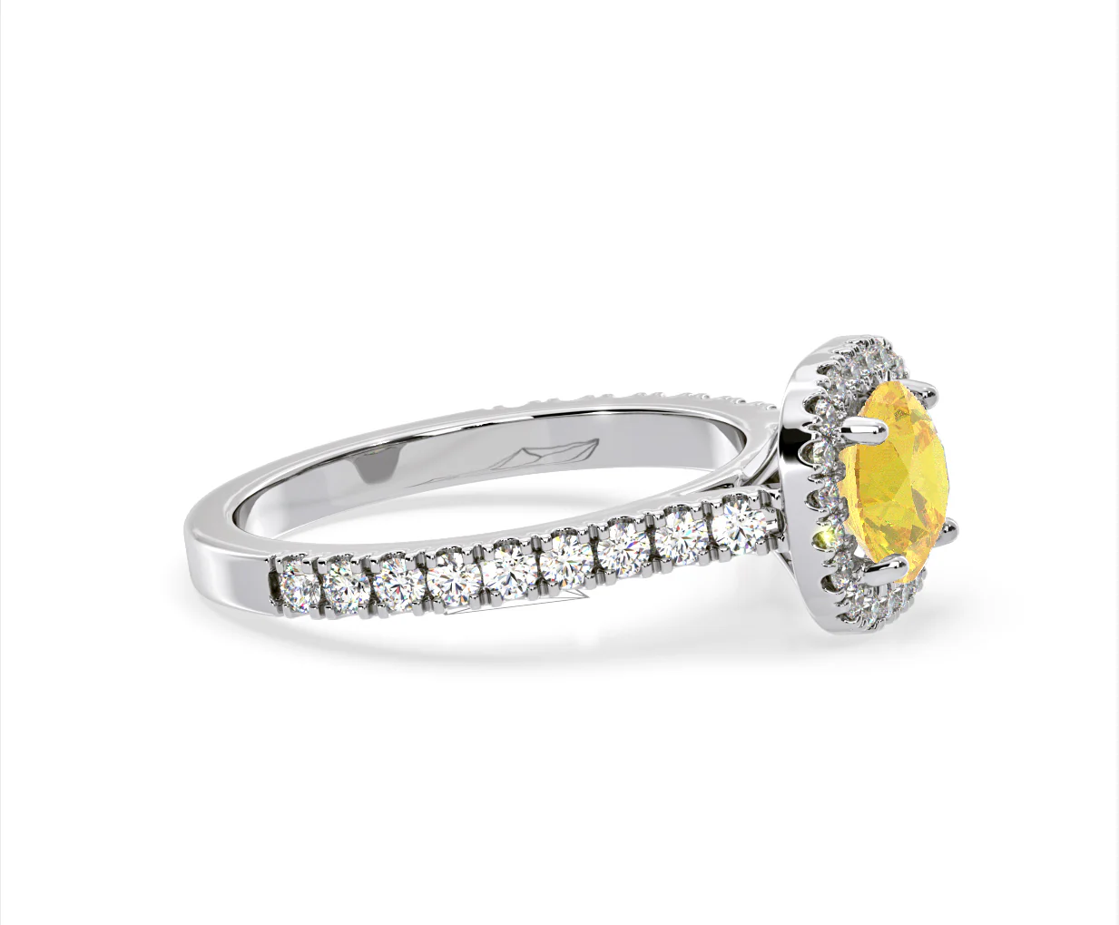 Elizabeth Yellow Lab Diamond 1.70ct Halo Ring in 18K White Gold - Elara Collection - Image 72