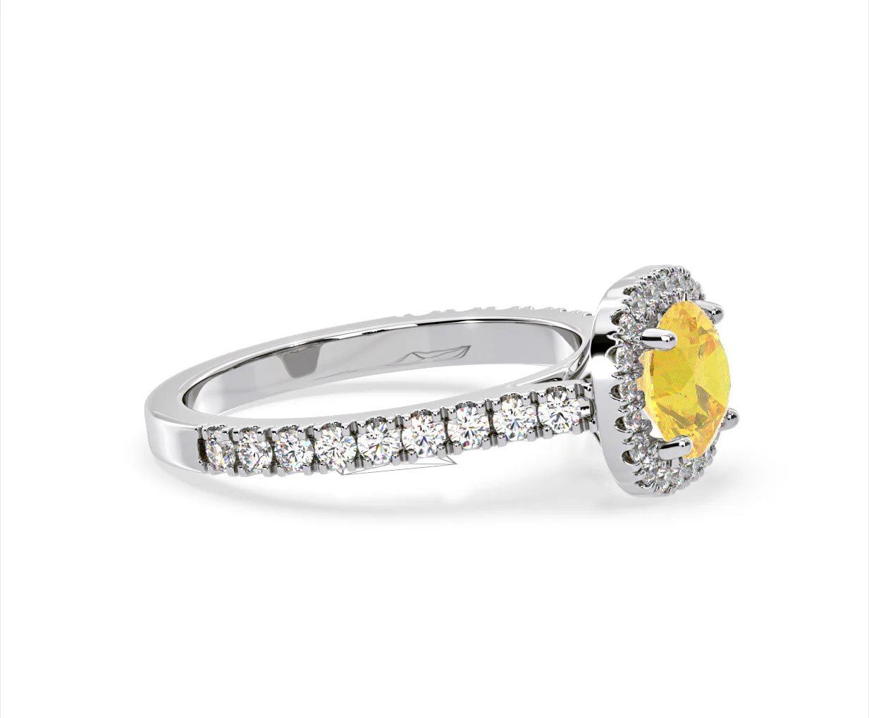Elizabeth Yellow Lab Diamond 1.70ct Halo Ring in 18K White Gold - Elara Collection - Image 73