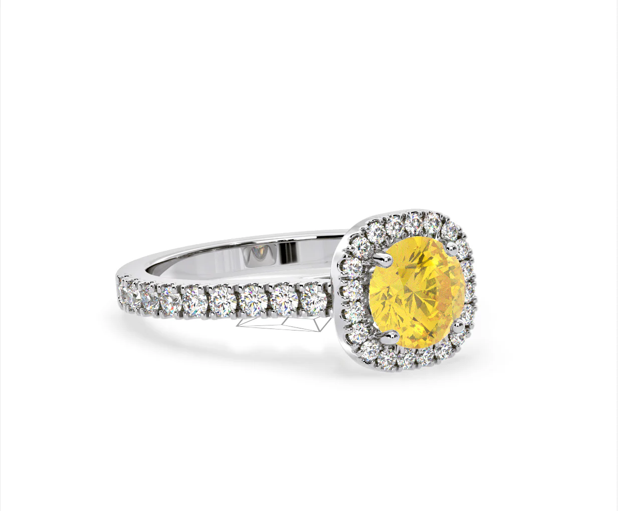 Elizabeth Yellow Lab Diamond 1.70ct Halo Ring in 18K White Gold - Elara Collection - Image 80