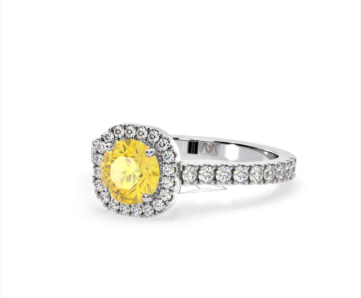 Elizabeth Yellow Lab Diamond 1.70ct Halo Ring in Platinum - Elara Collection - Image 13
