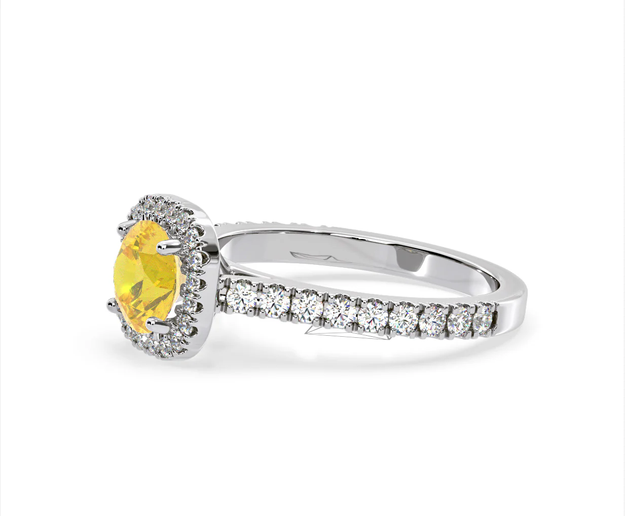 Elizabeth Yellow Lab Diamond 1.70ct Halo Ring in Platinum - Elara Collection - Image 20