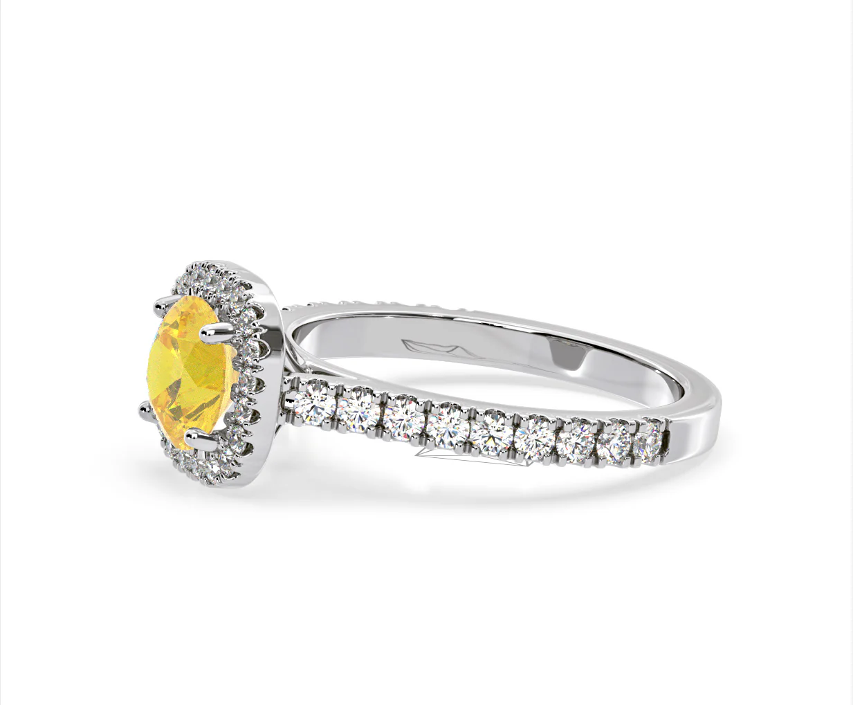 Elizabeth Yellow Lab Diamond 1.70ct Halo Ring in Platinum - Elara Collection - Image 21