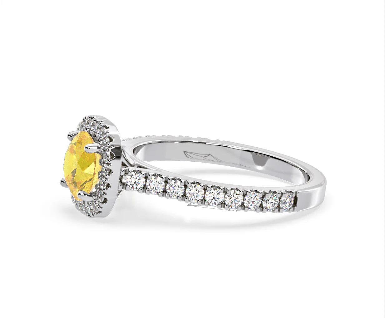 Elizabeth Yellow Lab Diamond 1.70ct Halo Ring in Platinum - Elara Collection - Image 22