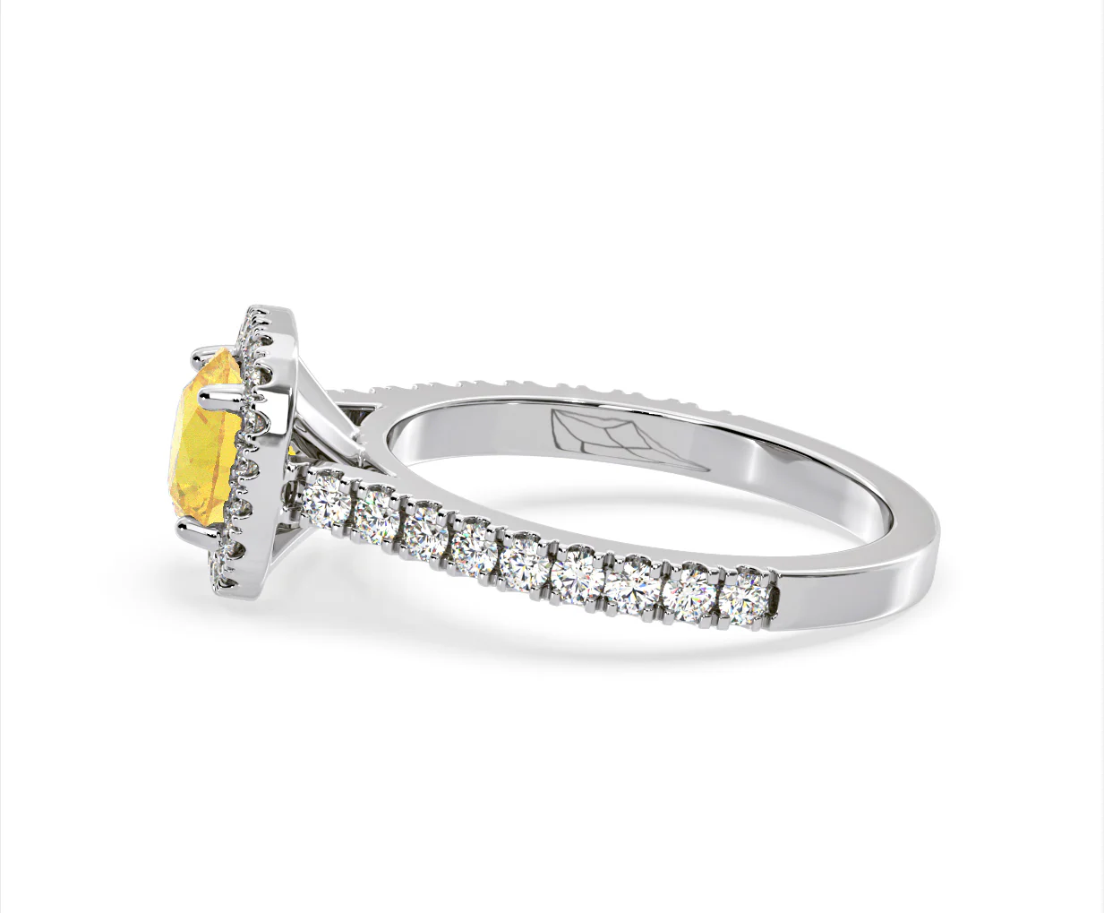 Elizabeth Yellow Lab Diamond 1.70ct Halo Ring in Platinum - Elara Collection - Image 26