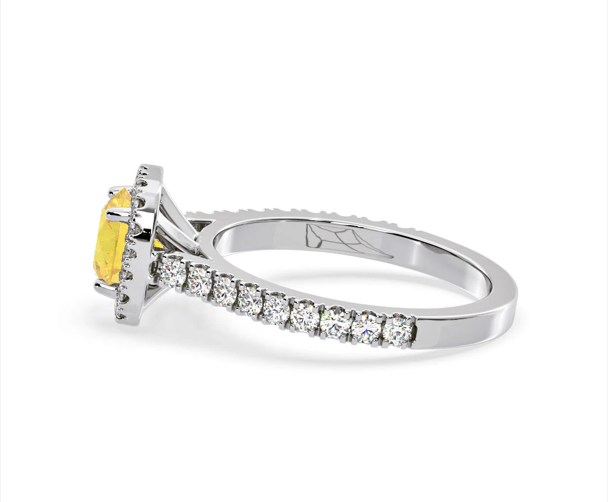 Elizabeth Yellow Lab Diamond 1.70ct Halo Ring in Platinum - Elara Collection - Image 27