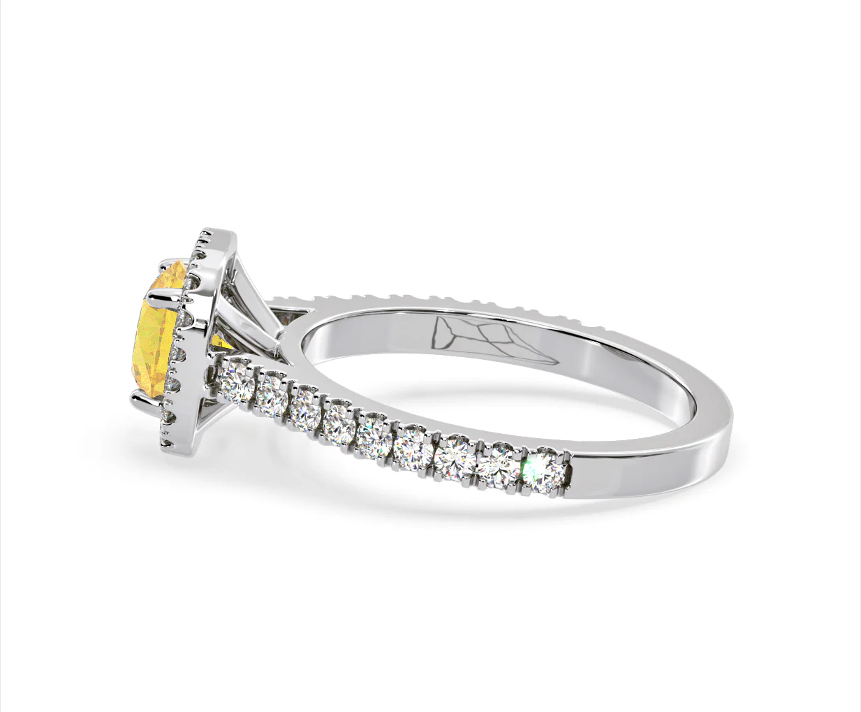Elizabeth Yellow Lab Diamond 1.70ct Halo Ring in Platinum - Elara Collection - Image 28