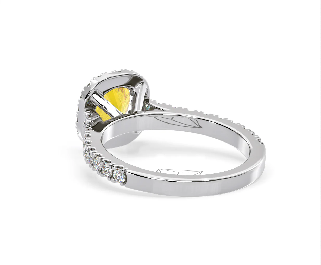 Elizabeth Yellow Lab Diamond 1.70ct Halo Ring in Platinum - Elara Collection - Image 39