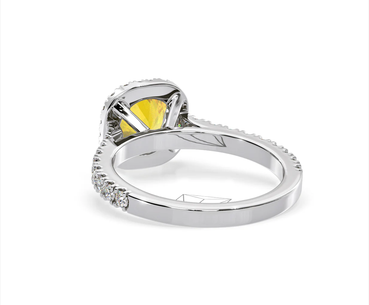 Elizabeth Yellow Lab Diamond 1.70ct Halo Ring in Platinum - Elara Collection - Image 41