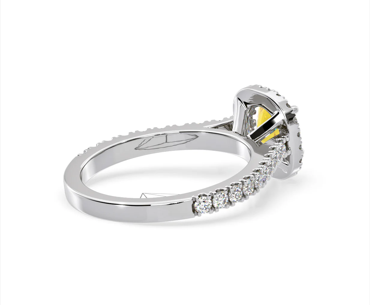 Elizabeth Yellow Lab Diamond 1.70ct Halo Ring in Platinum - Elara Collection - Image 58