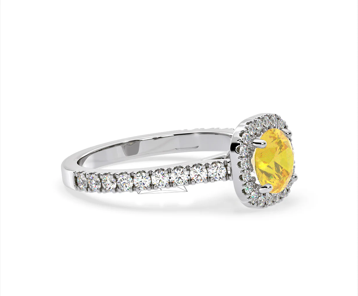 Elizabeth Yellow Lab Diamond 1.70ct Halo Ring in Platinum - Elara Collection - Image 74