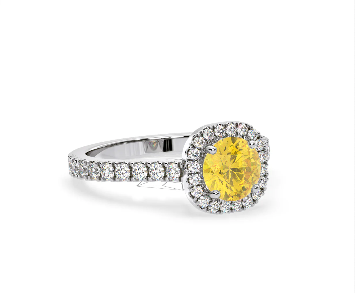 Elizabeth Yellow Lab Diamond 1.70ct Halo Ring in Platinum - Elara Collection - Image 80