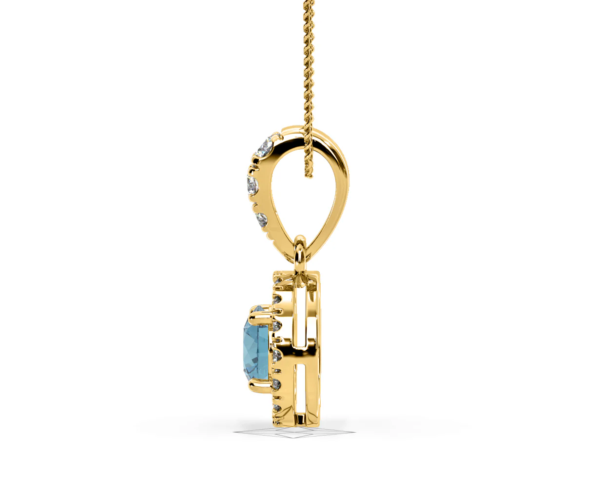 Ella Blue Lab Diamond 0.71ct Pendant Necklace in 18K Yellow Gold - Elara Collection - Image 28