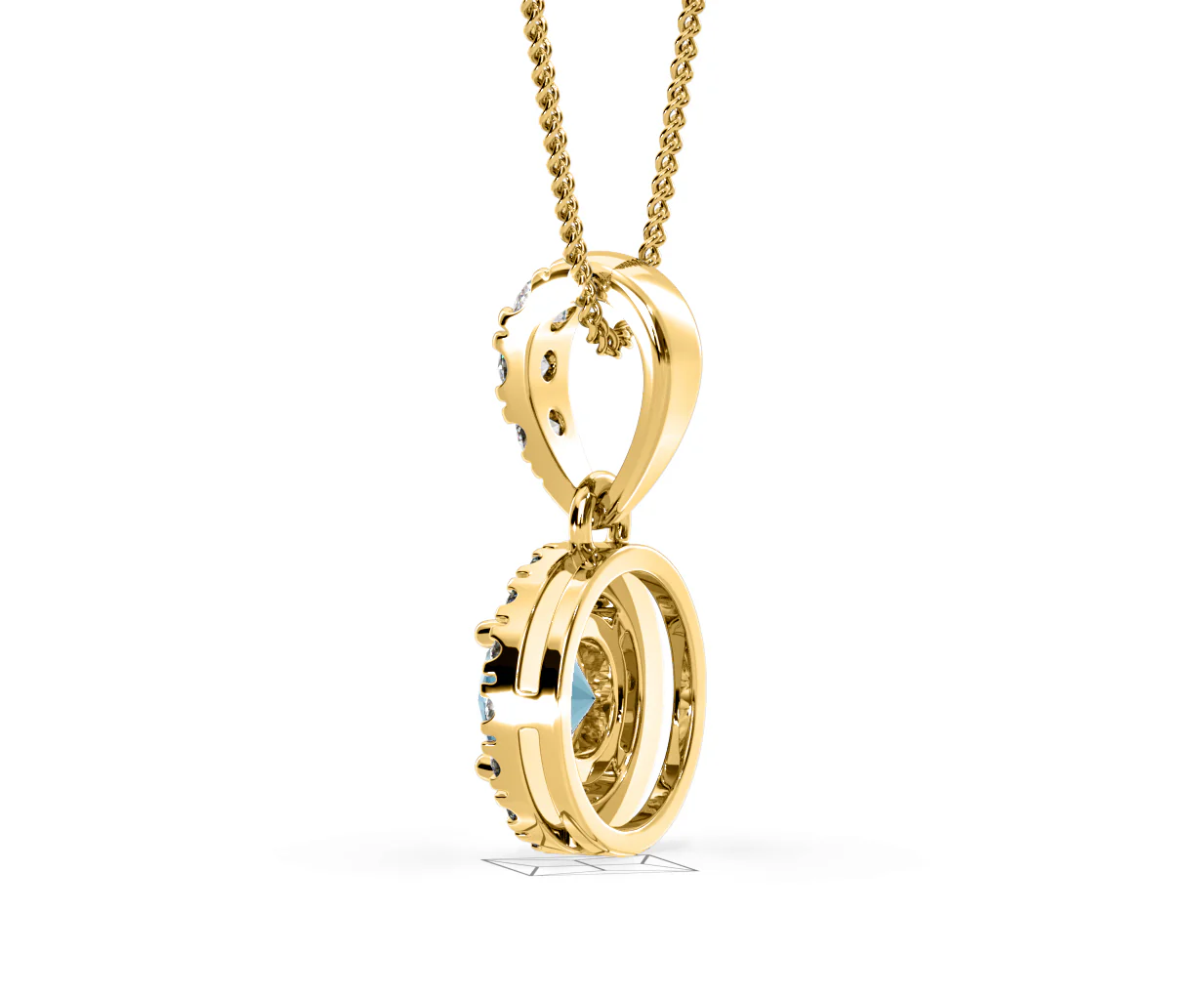 Ella Blue Lab Diamond 0.71ct Pendant Necklace in 18K Yellow Gold - Elara Collection - Image 34