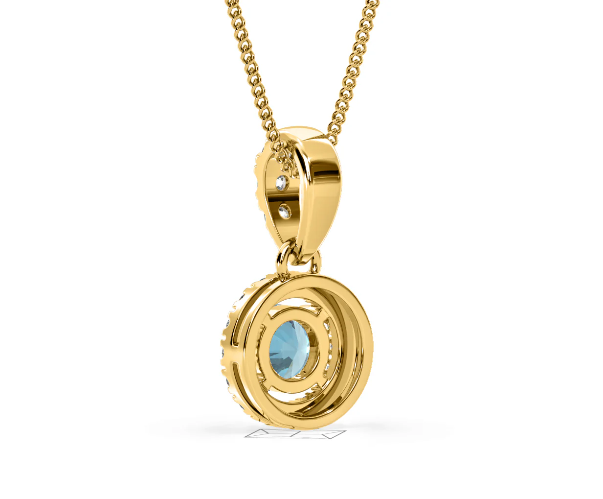 Ella Blue Lab Diamond 0.71ct Pendant Necklace in 18K Yellow Gold - Elara Collection - Image 40