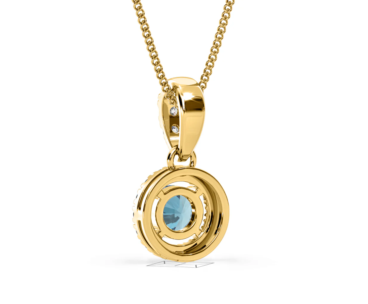 Ella Blue Lab Diamond 0.71ct Pendant Necklace in 18K Yellow Gold - Elara Collection - Image 42