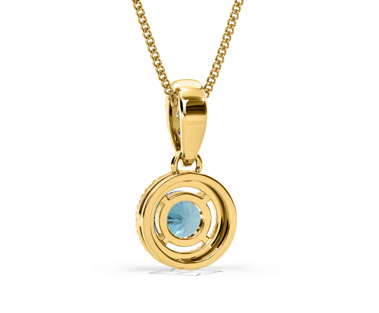 Ella Blue Lab Diamond 0.71ct Pendant Necklace in 18K Yellow Gold - Elara Collection - Image 44