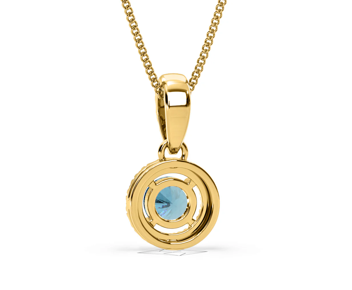 Ella Blue Lab Diamond 0.71ct Pendant Necklace in 18K Yellow Gold - Elara Collection - Image 45