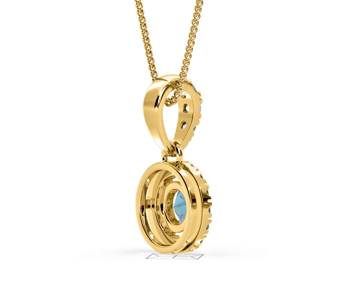 Ella Blue Lab Diamond 0.71ct Pendant Necklace in 18K Yellow Gold - Elara Collection - Image 59
