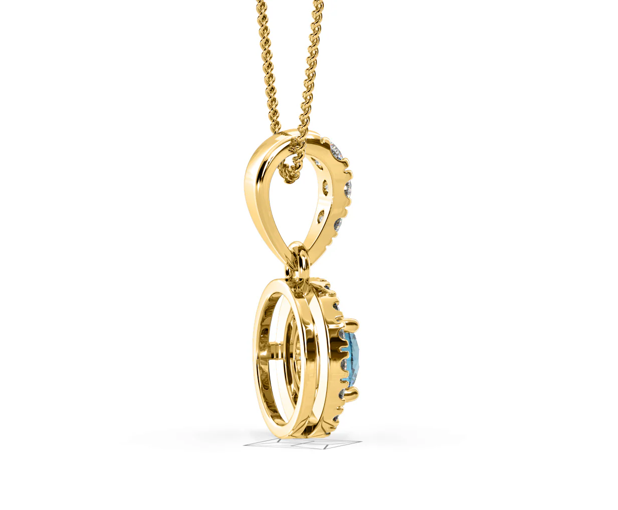 Ella Blue Lab Diamond 0.71ct Pendant Necklace in 18K Yellow Gold - Elara Collection - Image 63