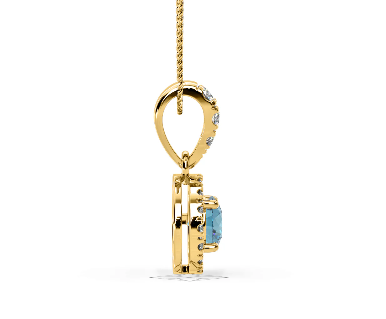 Ella Blue Lab Diamond 0.71ct Pendant Necklace in 18K Yellow Gold - Elara Collection - Image 67