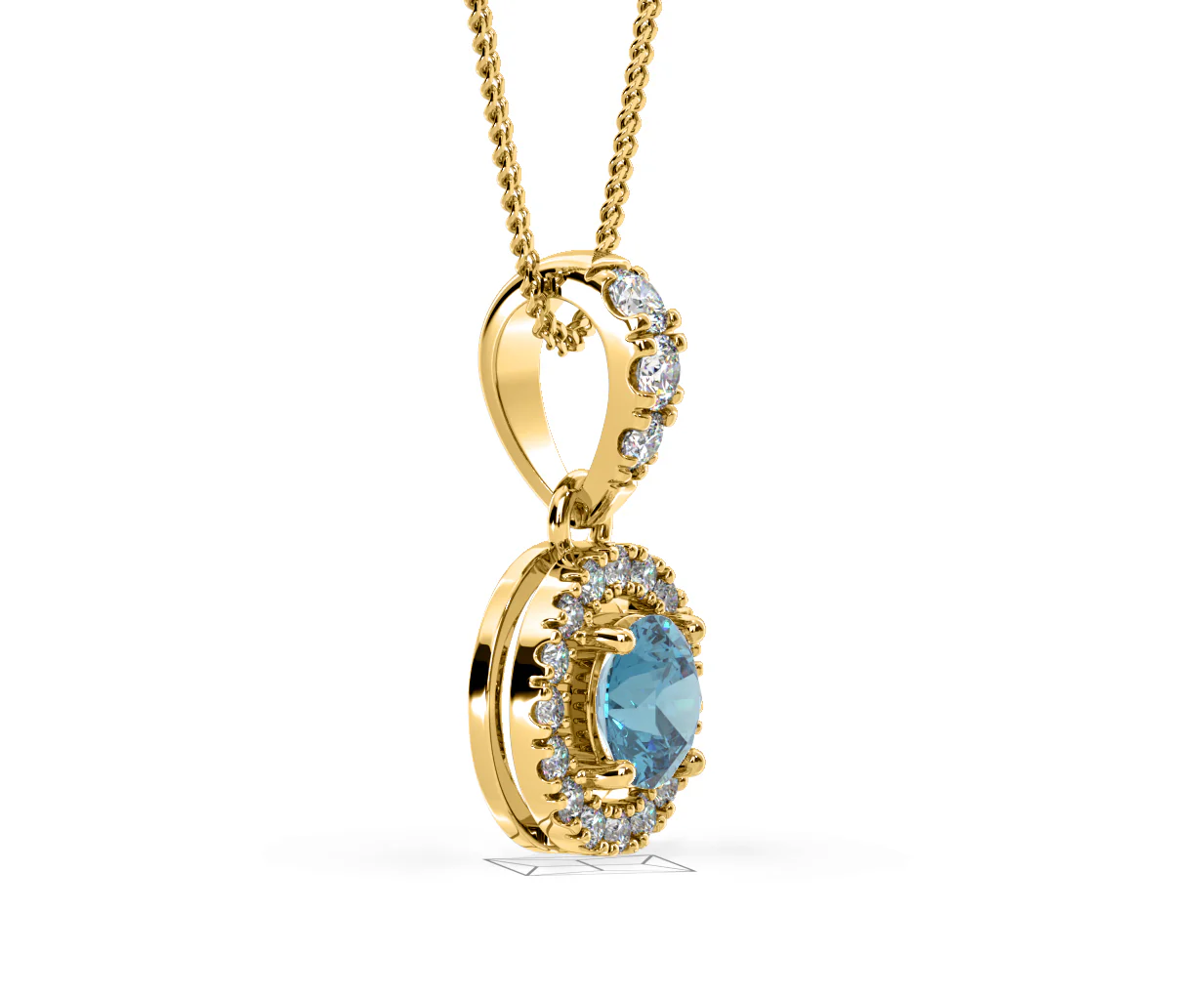 Ella Blue Lab Diamond 0.71ct Pendant Necklace in 18K Yellow Gold - Elara Collection - Image 74