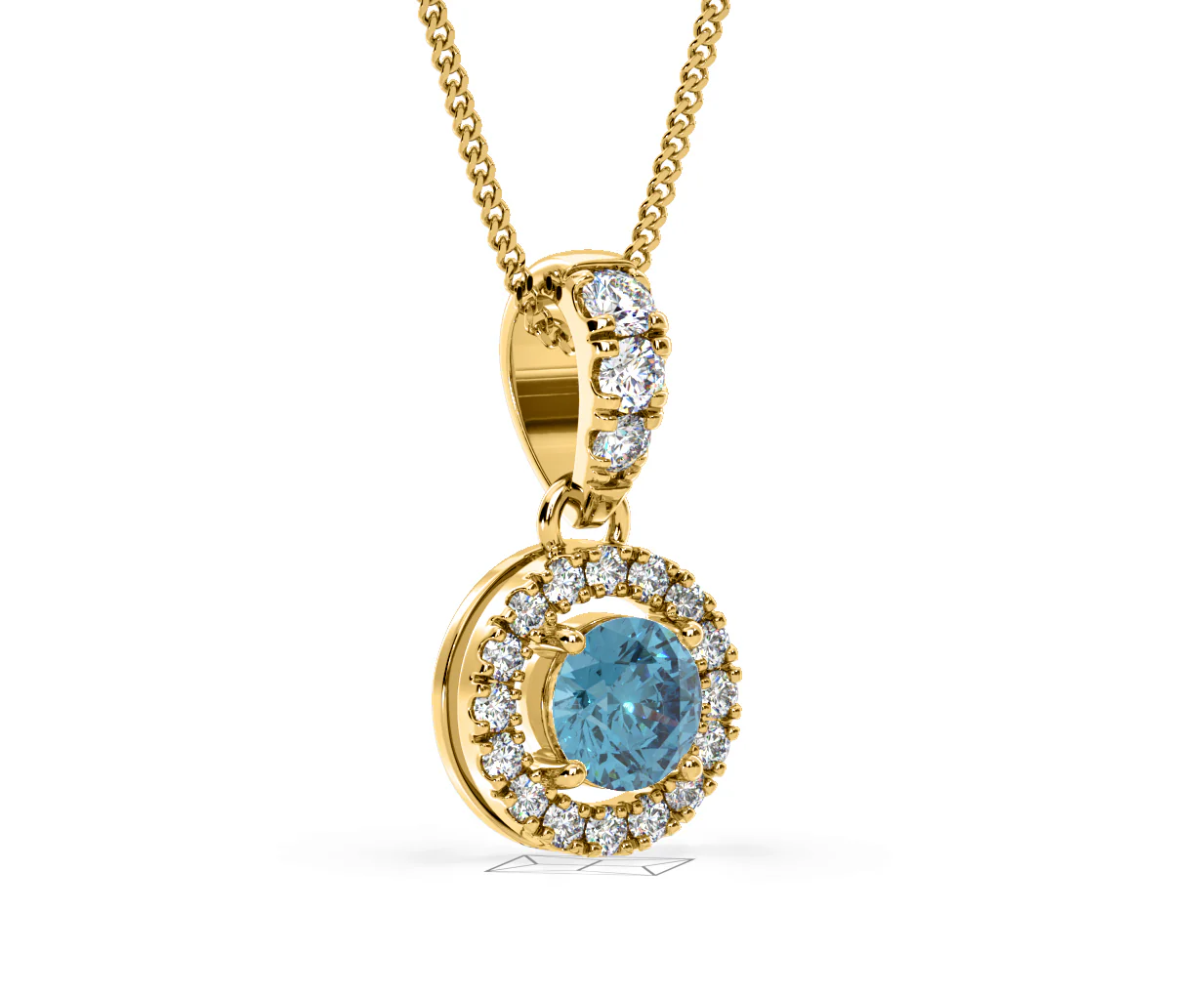 Ella Blue Lab Diamond 0.71ct Pendant Necklace in 18K Yellow Gold - Elara Collection - Image 80