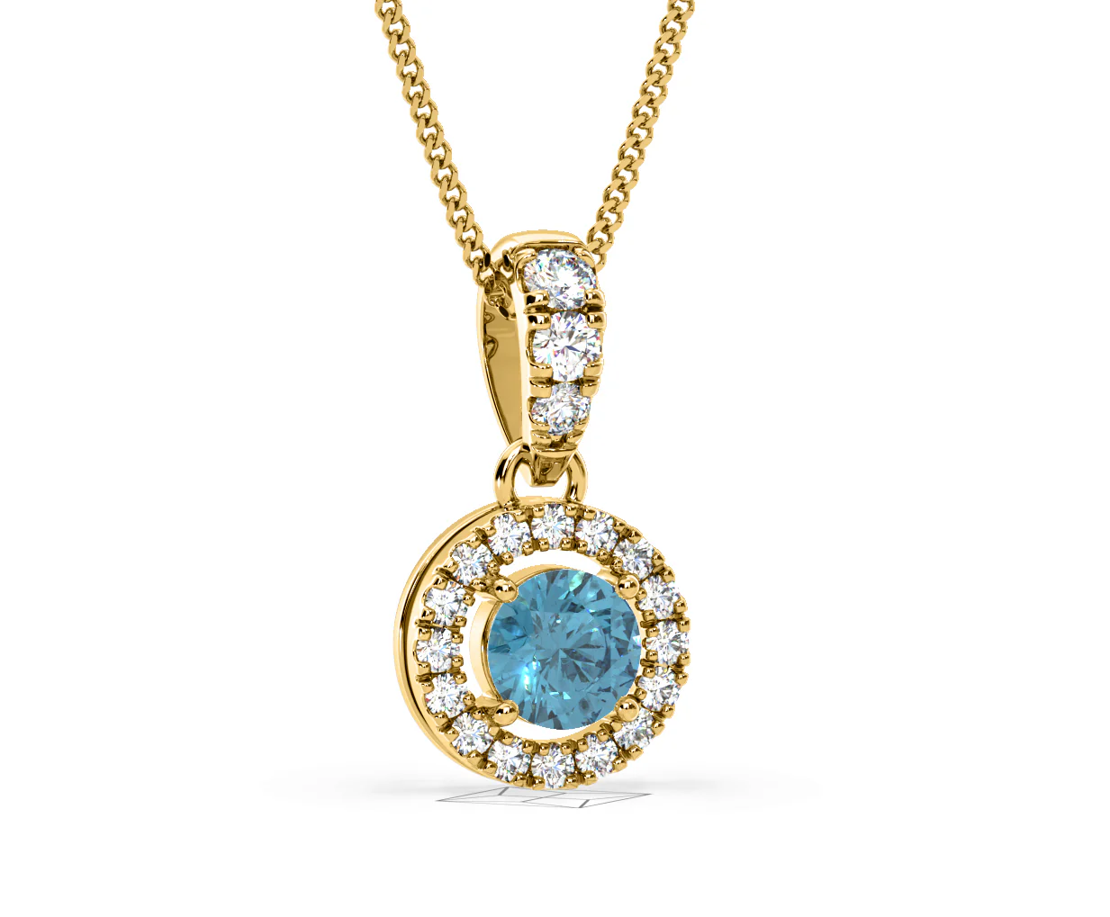 Ella Blue Lab Diamond 0.71ct Pendant Necklace in 18K Yellow Gold - Elara Collection - Image 83
