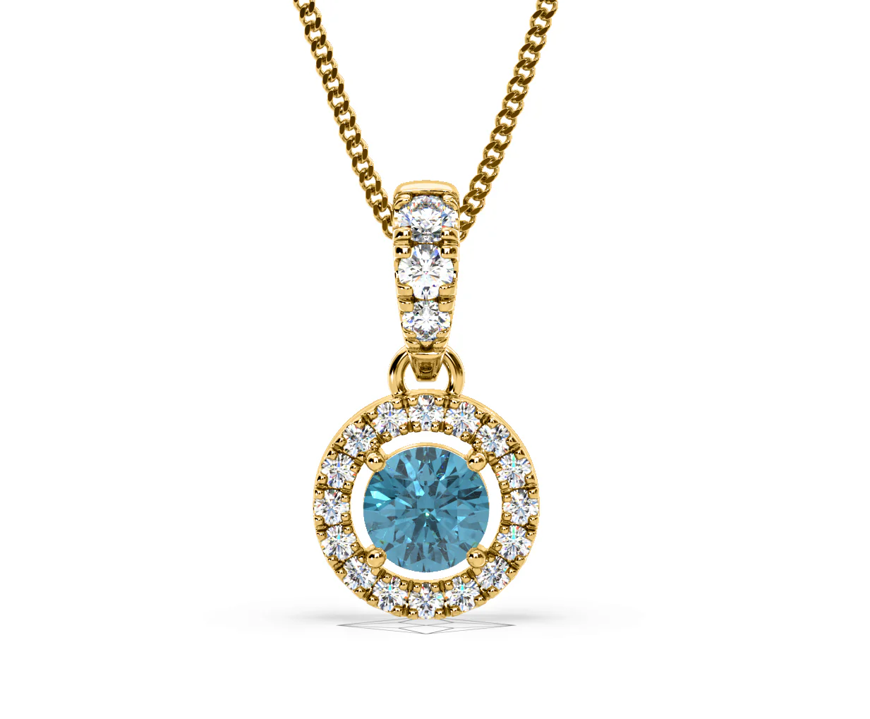 Ella Blue Lab Diamond 0.71ct Pendant Necklace in 18K Yellow Gold - Elara Collection - Image 87