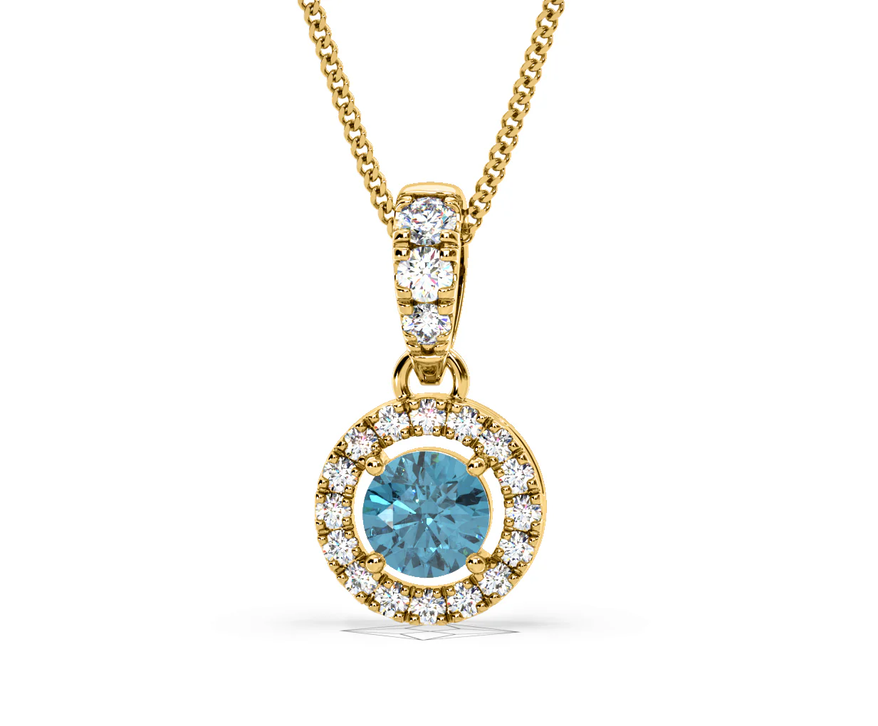 Ella Blue Lab Diamond 0.71ct Pendant Necklace in 18K Yellow Gold - Elara Collection - Image 9