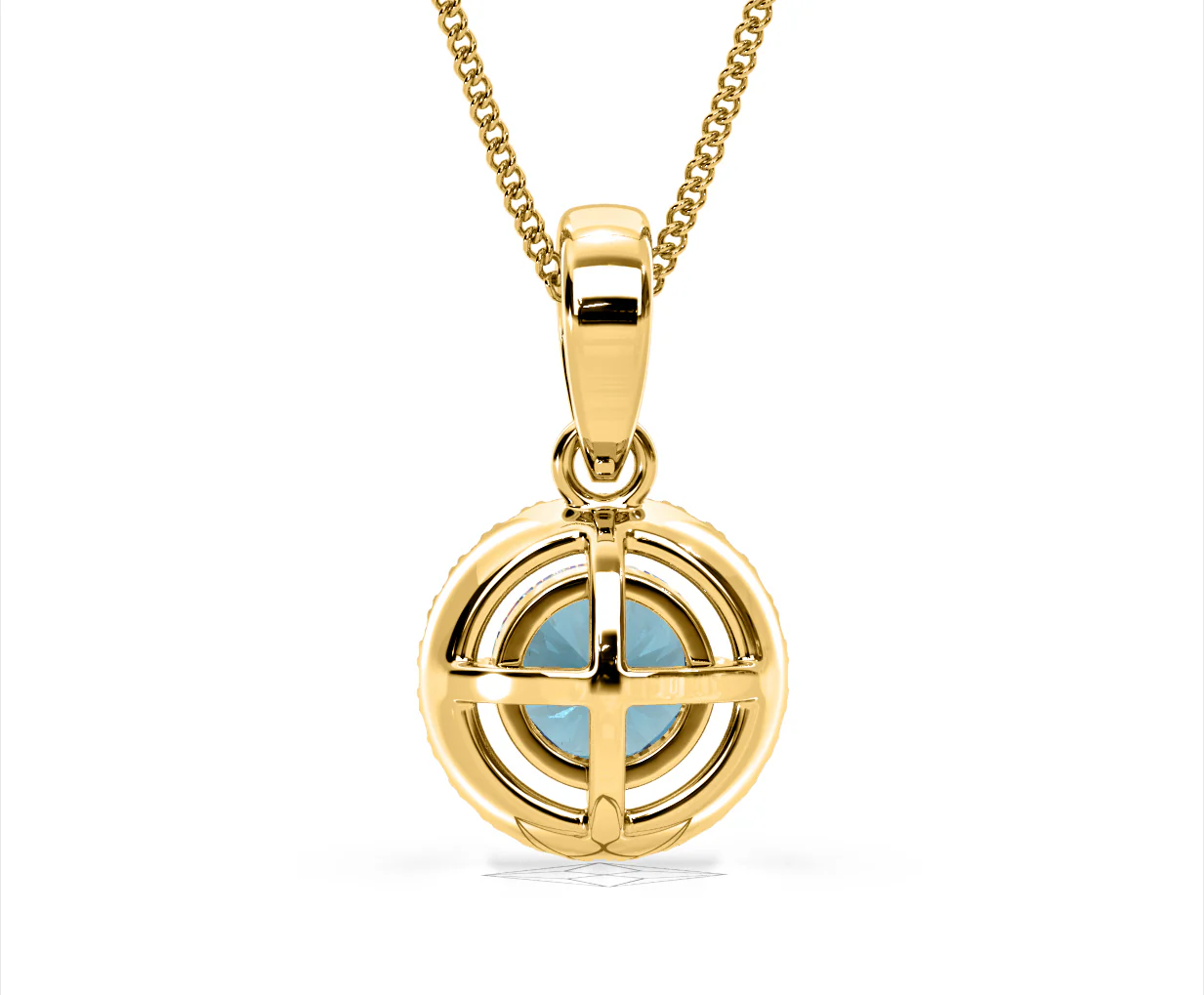 Ella Blue Lab Diamond 1.38ct Pendant Necklace in 18K Yellow Gold - Elara Collection - Image 48