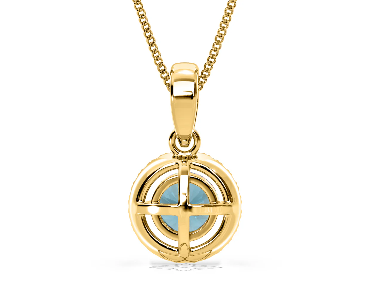 Ella Blue Lab Diamond 1.38ct Pendant Necklace in 18K Yellow Gold - Elara Collection - Image 49