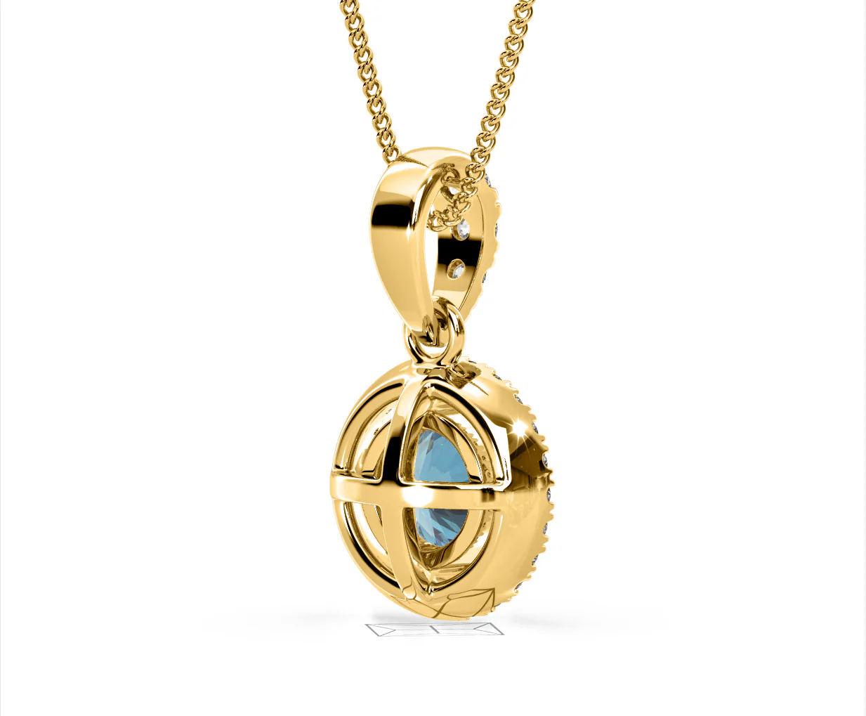Ella Blue Lab Diamond 1.38ct Pendant Necklace in 18K Yellow Gold - Elara Collection - Image 57