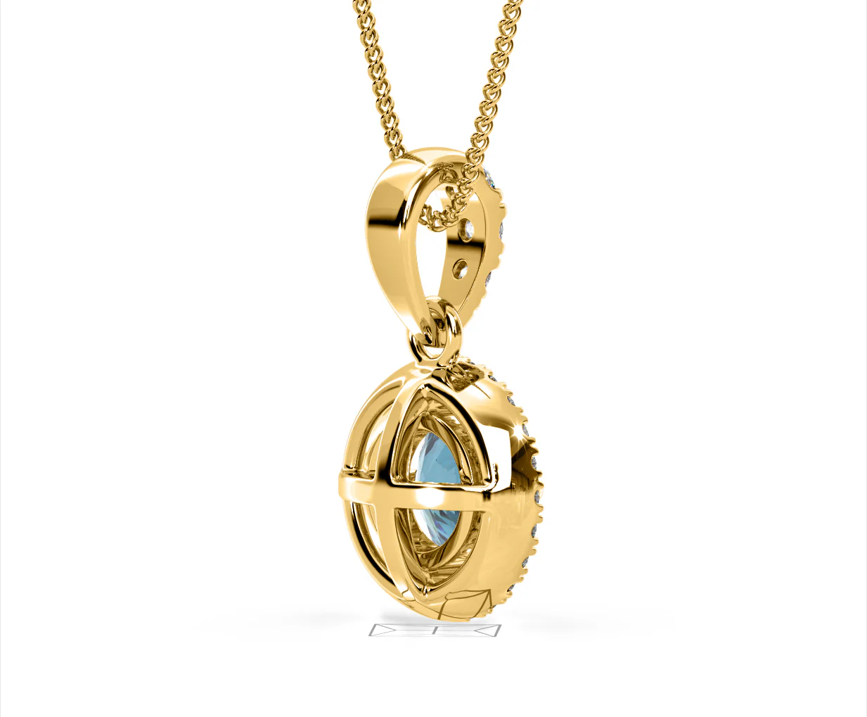 Ella Blue Lab Diamond 1.38ct Pendant Necklace in 18K Yellow Gold - Elara Collection - Image 59