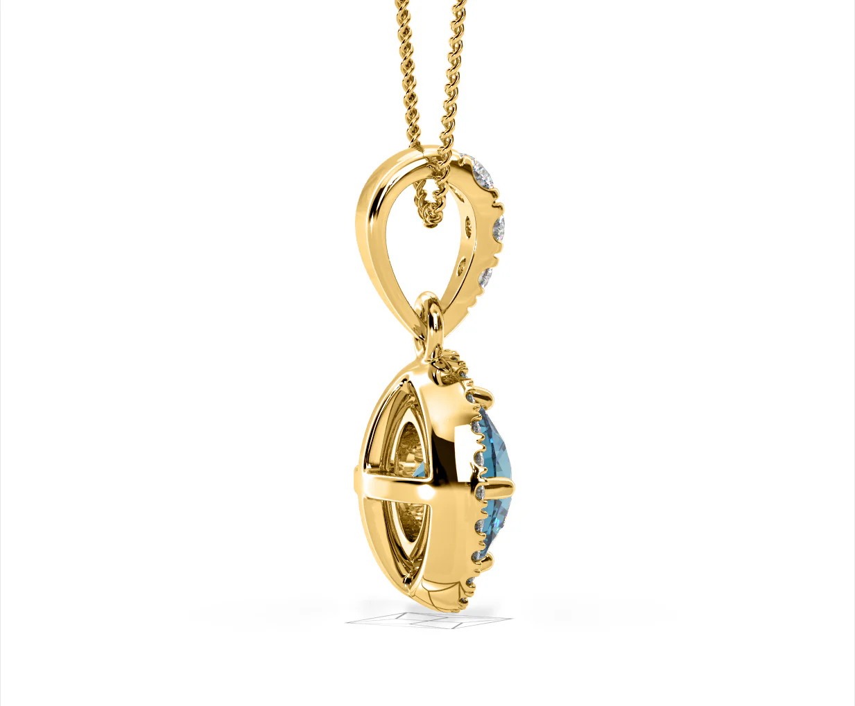 Ella Blue Lab Diamond 1.38ct Pendant Necklace in 18K Yellow Gold - Elara Collection - Image 65