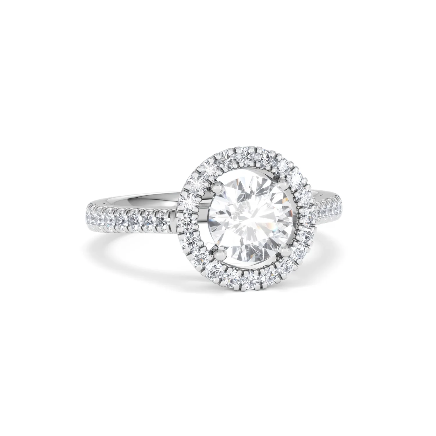 Ella Halo Lab Diamond Engagement Ring IGI 1.30ct F/VS1 18K White Gold - Image 11